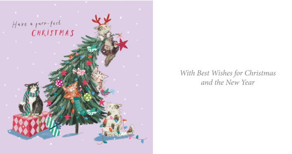 Puurr-fect Christmas Cats on The Tree 10 Charity Christmas Cards