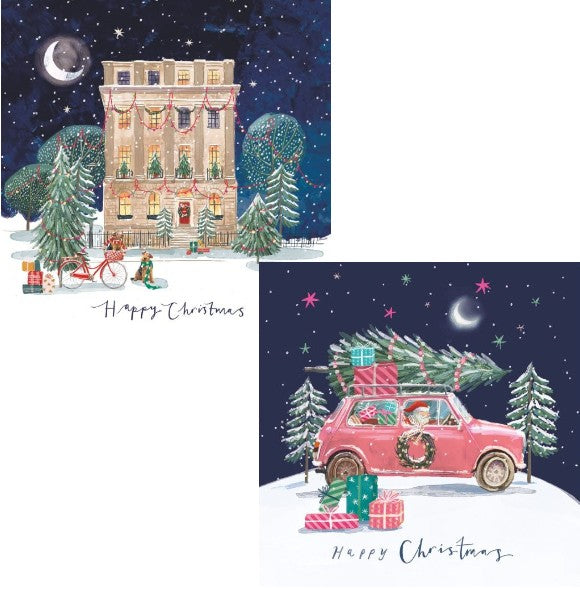 Delivering Christmas & Christmas Town House 10 twinpack Charity Christmas Cards