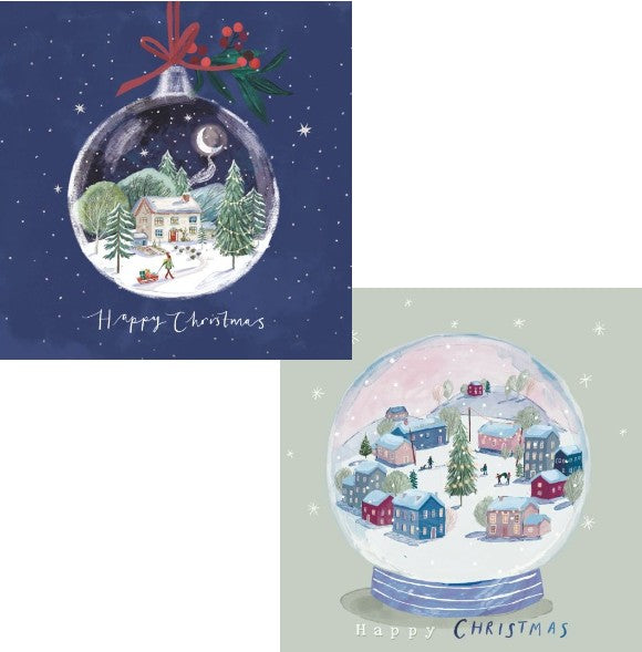 Miniature Village & Moonlit Cottage 10 pack Charity Christmas Cards