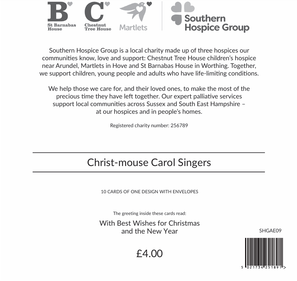 Christ-mouse Carol Singers 10 Charity Christmas Cards