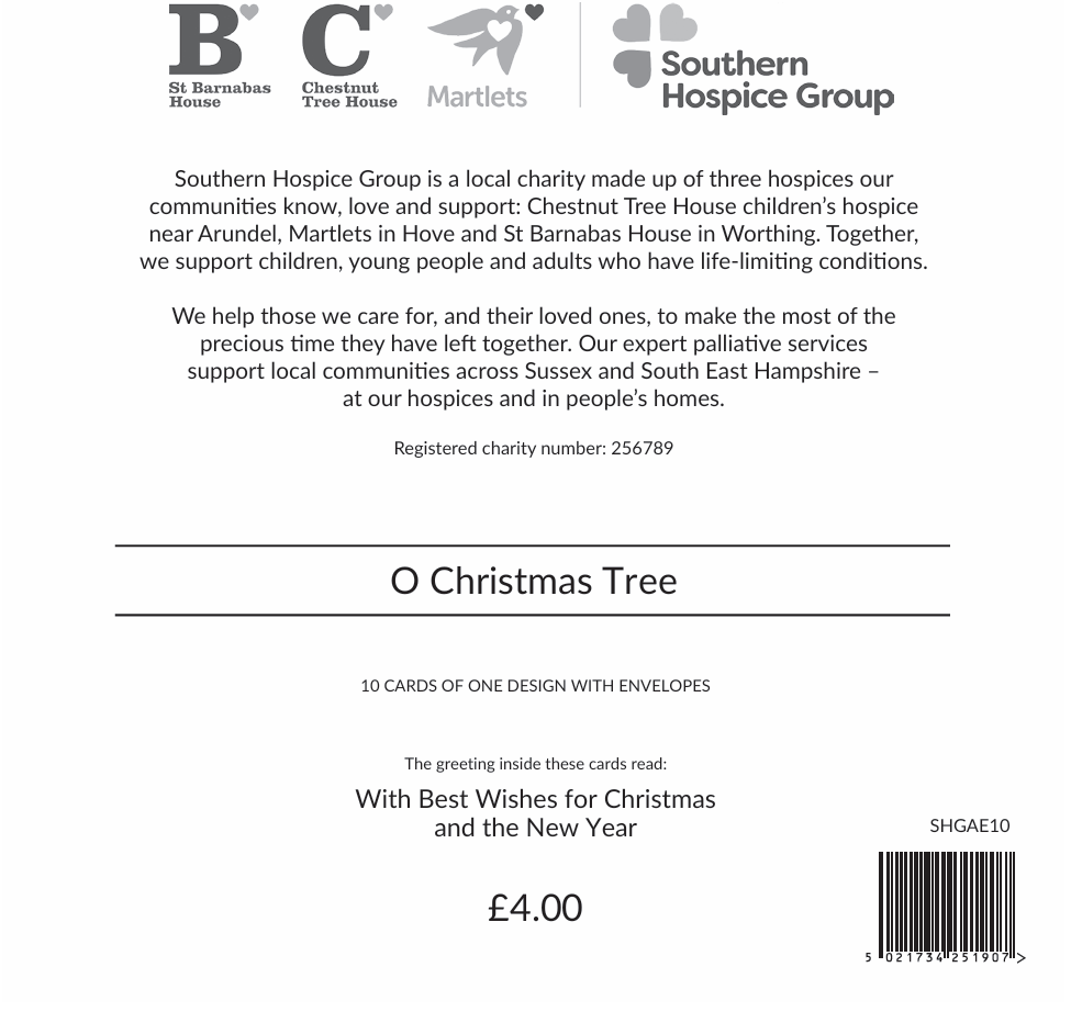O Christmas Tree 10 Charity Christmas Cards