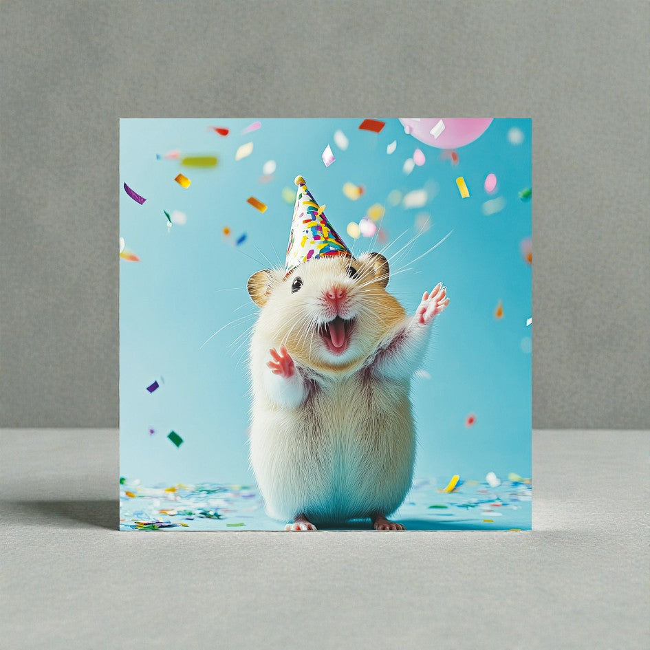 Happy Hamster Happy Birthday Charity Greeting Card