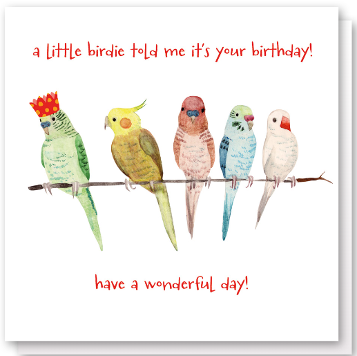 Parroty Time Birthday Birds & Parrots Greeting Card