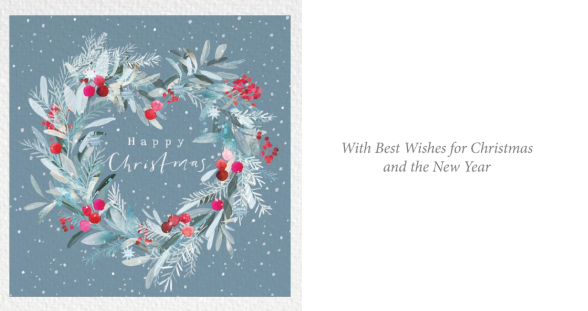 Heart Wreath & Candy Wreath 10 twin pack Charity Christmas Cards