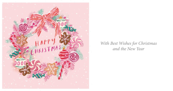 Heart Wreath & Candy Wreath 10 twin pack Charity Christmas Cards
