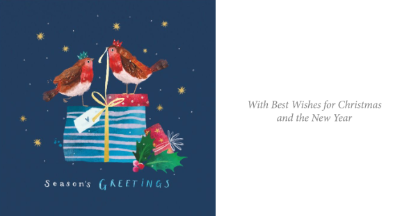 Dotty Robin and Tied with a Bow 10 twin pack Charity Christmas Cards