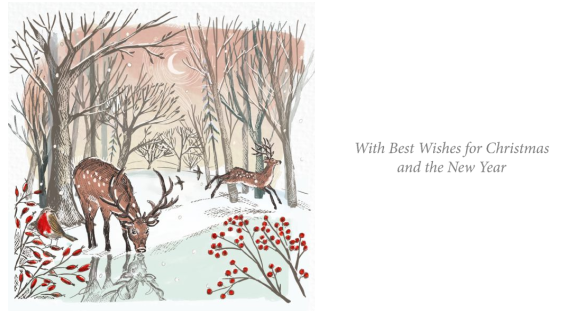 In The Garden & Woodland Stags 10 twinpack Charity Christmas Cards