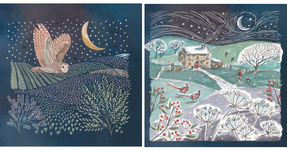 Over The Fields & Pheasants In The Fields 10 twinpack Charity Christmas Cards