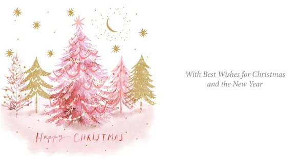 Pink Trees 10 Charity Christmas Cards