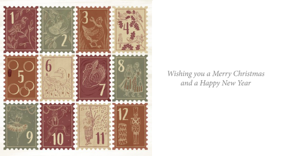 12 Stamps 10 Charity Christmas Cards