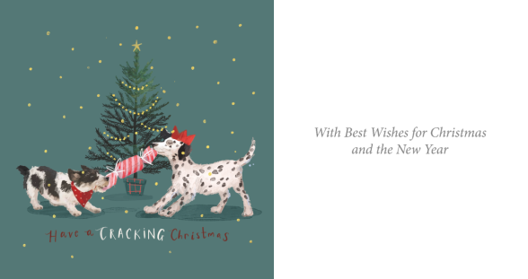 A Cracking Game & Skating Scottie Twin Pack 10 Charity Christmas Cards