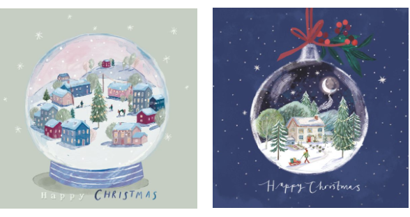 Miniature Village & Moonlit Cottage 10 pack Charity Christmas Cards