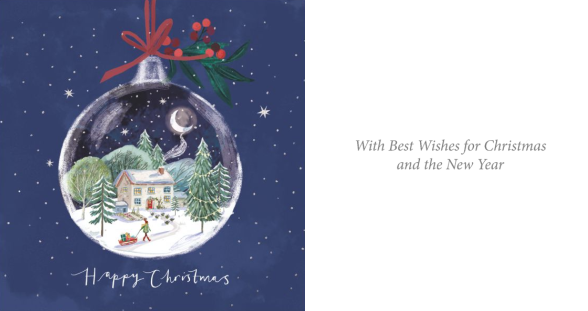 Miniature Village & Moonlit Cottage 10 pack Charity Christmas Cards