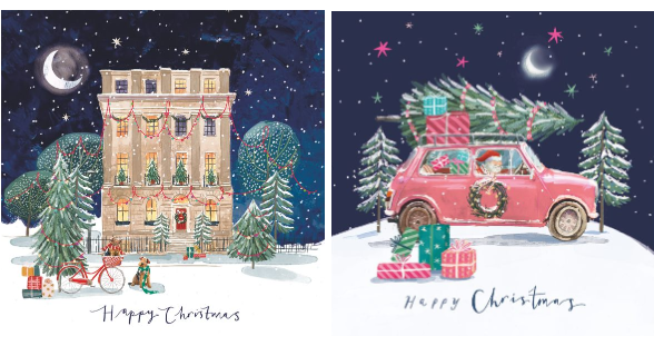 Delivering Christmas & Christmas Town House 10 twinpack Charity Christmas Cards