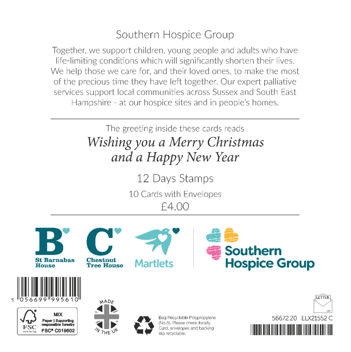 12 Stamps 10 Charity Christmas Cards