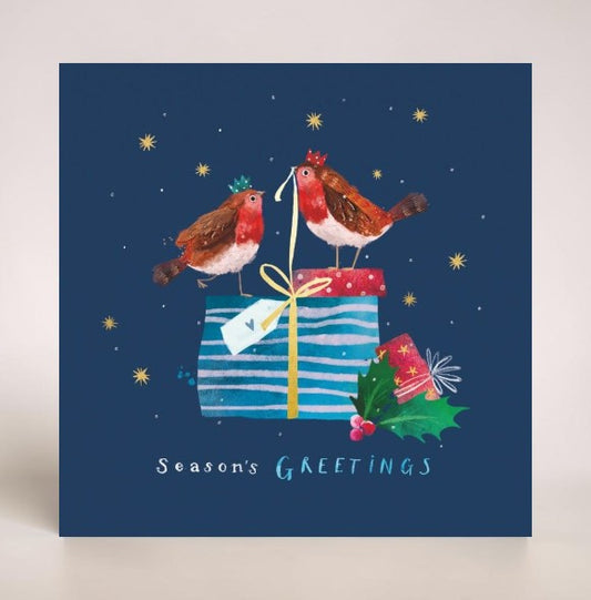 Dotty Robin and Tied with a Bow 10 twin pack Charity Christmas Cards