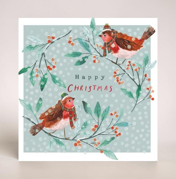 Dotty Robin and Tied with a Bow 10 twin pack Charity Christmas Cards