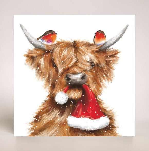 Together At Christmas Highland Cows 10 twin pack Charity Christmas Cards