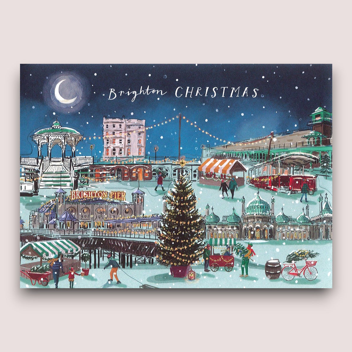 Brighton Christmas Scene Die-Cut Christmas Cards – Pack of 10