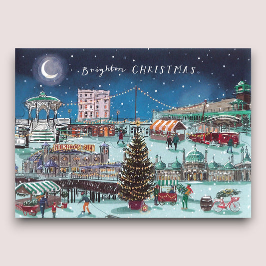 Brighton Christmas Scene Die-Cut Christmas Cards – Pack of 10