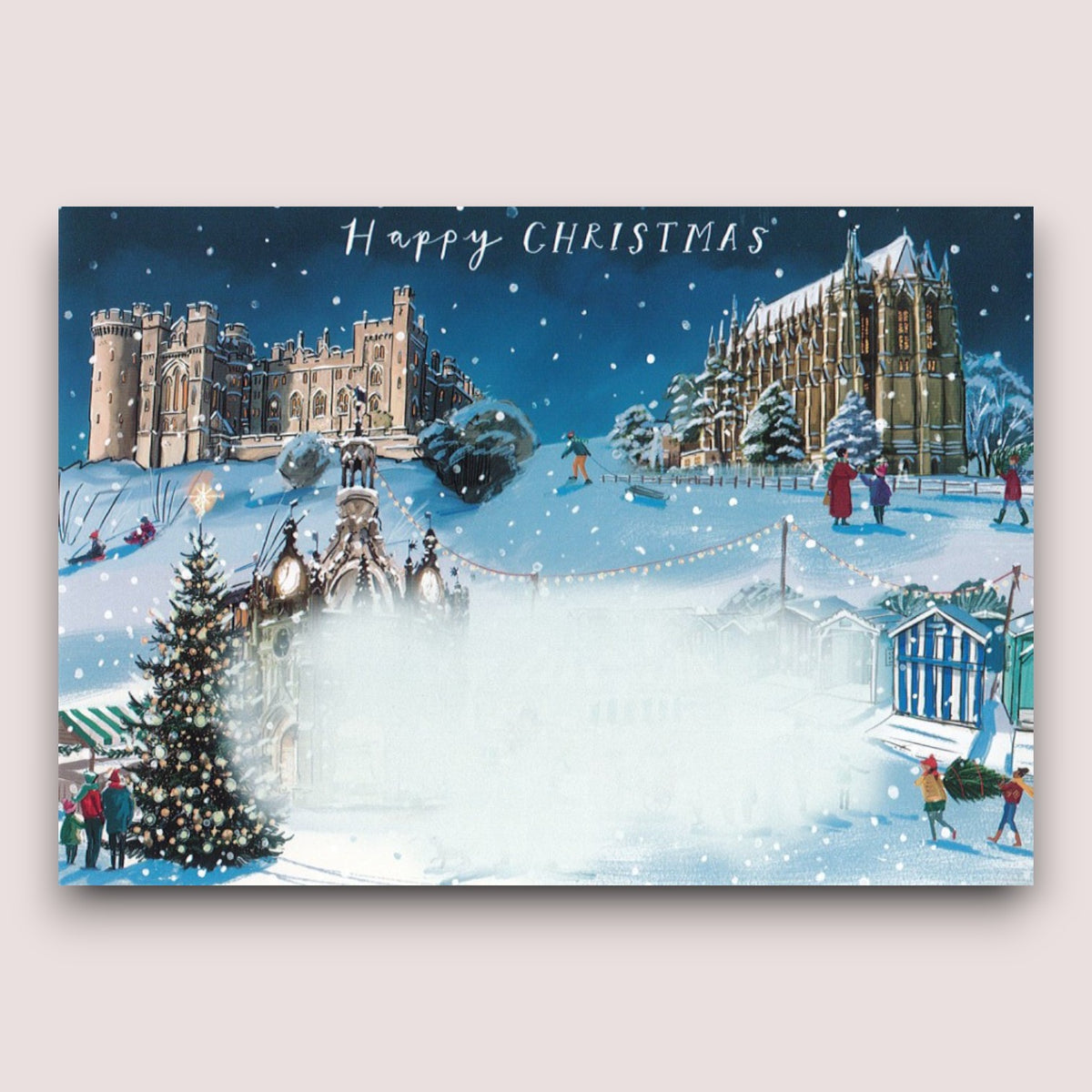 West Sussex Christmas Scene Die-Cut Christmas Cards – Pack of 10