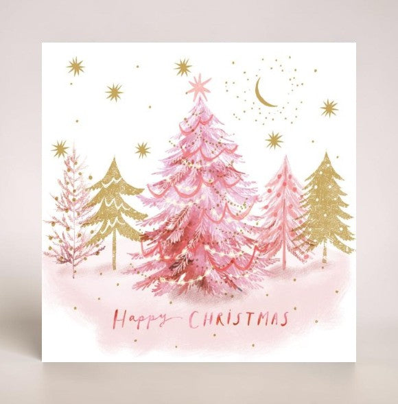Pink Trees 10 Charity Christmas Cards