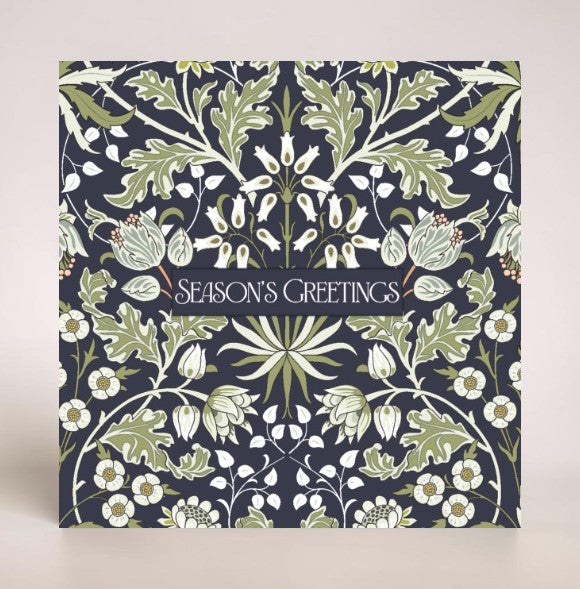 William Morris Blue & Merry Morris Cream 10 Twin pack Charity Christmas Cards
