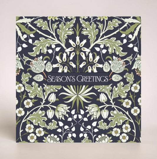 William Morris Blue & Merry Morris Cream 10 Twin pack Charity Christmas Cards