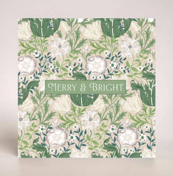 William Morris Blue & Merry Morris Cream 10 Twin pack Charity Christmas Cards