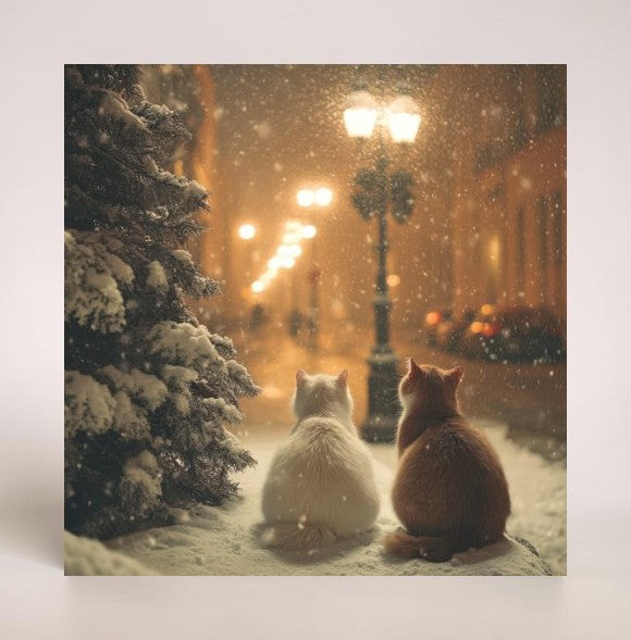 Sleeping Cat & Feline Friends Twin Pack 10 Charity Christmas Cards
