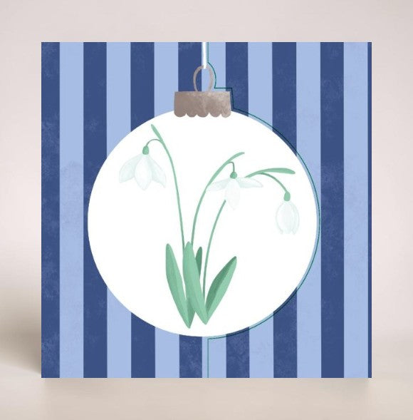 Mistletoe Bauble & Snowdrop Bauble Circular Cut Out 10 Twin pack Charity Christmas Cards