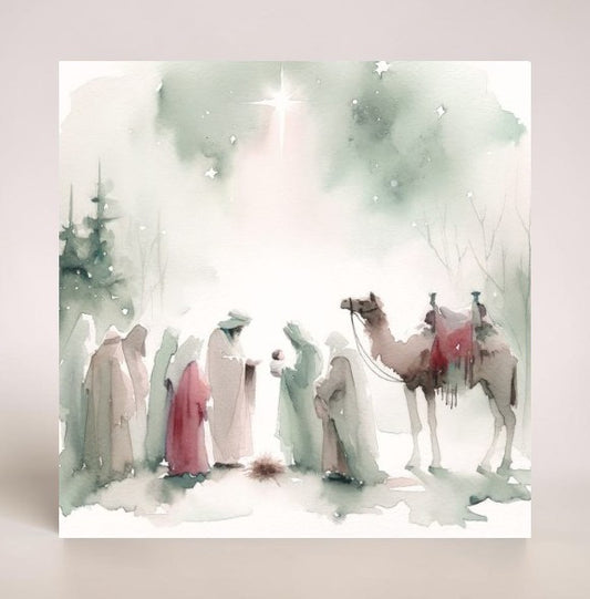 Watercolour Nativity & Soft Light 10 Twin pack Charity Christmas Cards