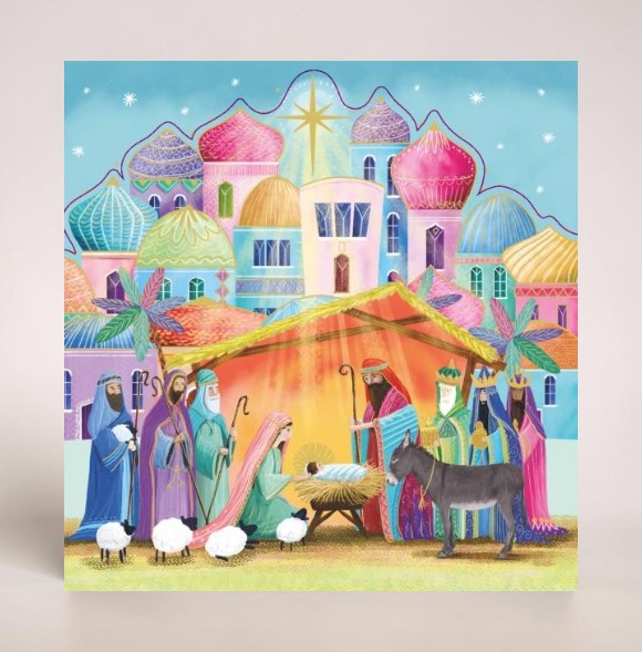 Colourful Nativity & Journey’s End 10 Twin pack Charity Christmas Cards