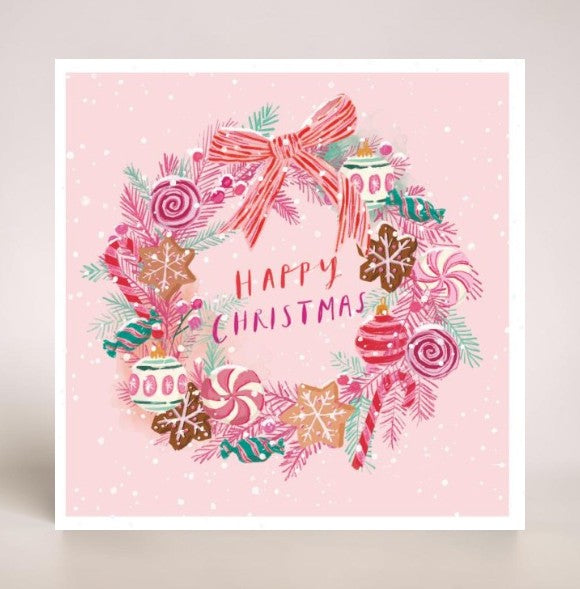 Heart Wreath & Candy Wreath 10 twin pack Charity Christmas Cards