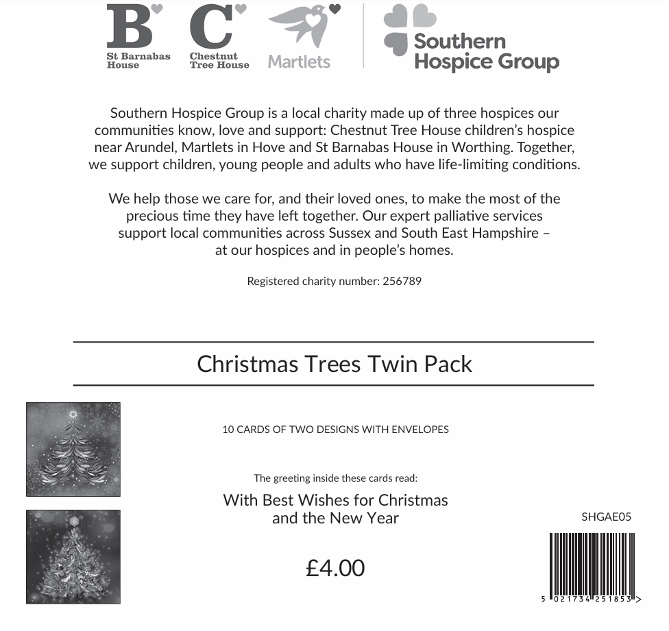 Christmas Trees Twin Pack 10 Charity Christmas Cards