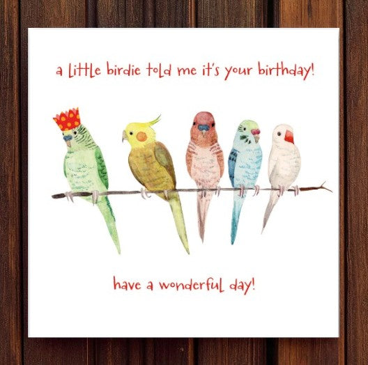 Parroty Time Birthday Birds & Parrots Greeting Card