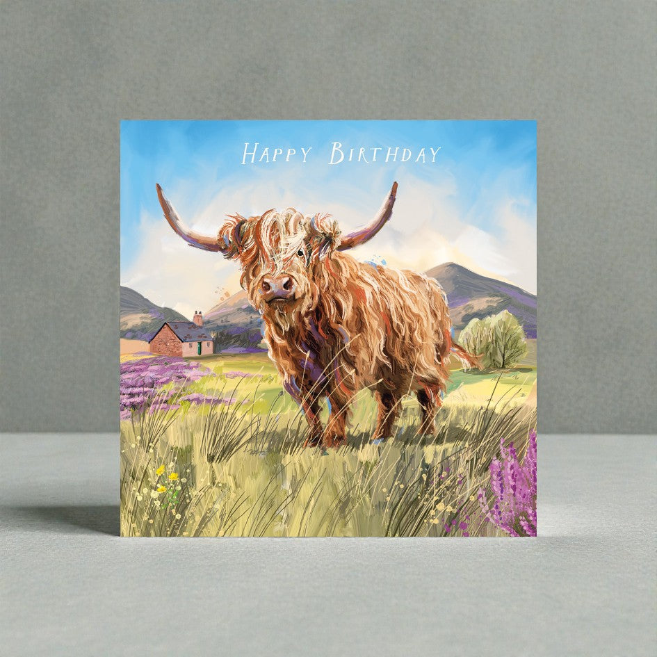 Hamish The Highland Cow Birthday Charity Greeting Card