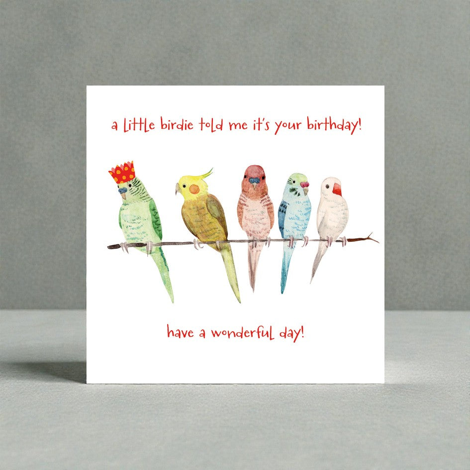 Parroty Time Birthday Birds & Parrots Greeting Card