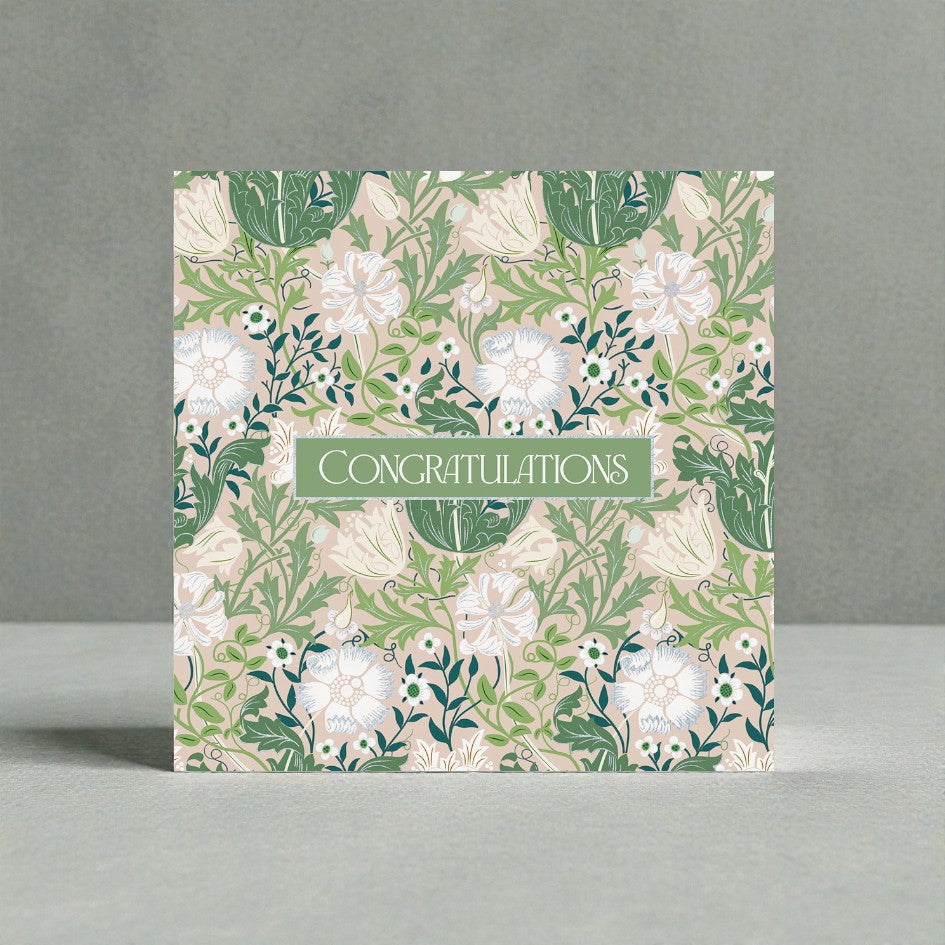 Congratulations Arts & Crafts William Morris Style Charity Greeting Card