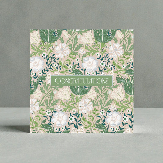 Congratulations Arts & Crafts William Morris Style Charity Greeting Card