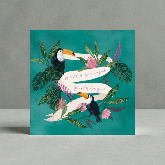 Toucan Tropical Jungle Happy Birthday Charity Greeting Card